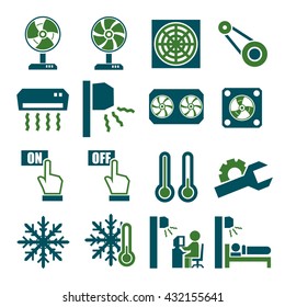 fan, air-conditioner icon set