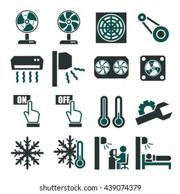 fan, air-conditioner icon set