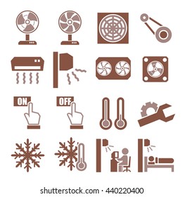 fan, air-conditioner icon set