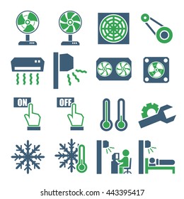 fan, air-conditioner icon set