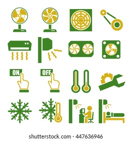 fan, air-conditioner icon set