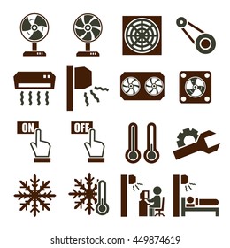 fan, air-conditioner icon set