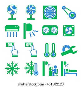 fan, air-conditioner icon set