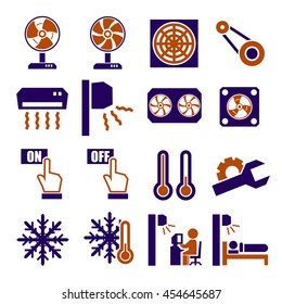 fan, air-conditioner icon set