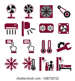 fan, air-conditioner icon set