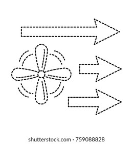fan with arrows isolated icon