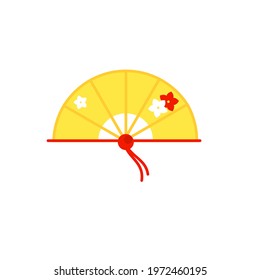 Fan in asian style. Vector icon, isolated clip art