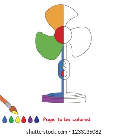 Fan to be colored, the coloring book for preschool kids with easy educational gaming level.