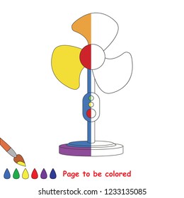 Fan to be colored, the coloring book for preschool kids with easy educational gaming level.