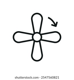 Fan bedroom icon vector basic design simple and modern concept graphic