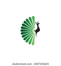 fan bird logo template design abstract illustration vector