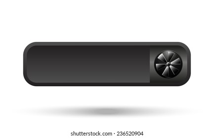 fan  black button for a site, vector