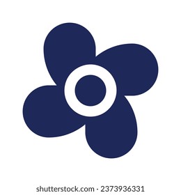 Fan black glyph ui icon. Hotel room cooling. Electric appliance. User interface design. Silhouette symbol on white space. Solid pictogram for web, mobile. Isolated vector illustration
