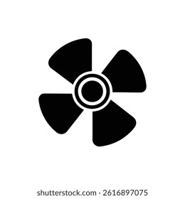 Fan Blade Icon Flat Solid Black Clean Shape