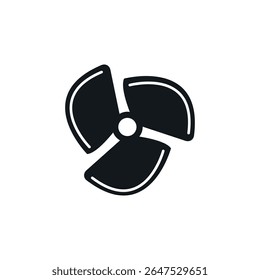 Fan blade vector propeller icon. Ship blade fan turbine airplane logo rotor cooler icon.