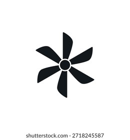 Fan blade vector propeller icon. Ship blade fan turbine airplane logo rotor cooler icon.