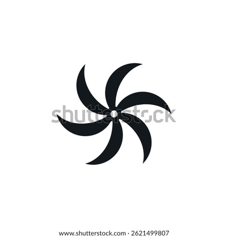 Fan blade vector propeller icon. Ship blade fan turbine airplane logo rotor cooler icon.