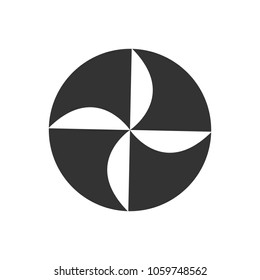 fan blade of wind mill symbol. logo. vector eps 10.