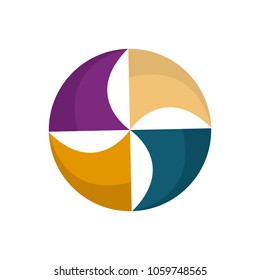fan blade of wind mill symbol. logo. vector eps 10.