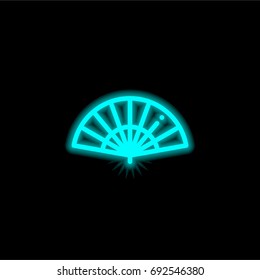 Fan blue glowing neon ui ux icon. Glowing sign logo vector