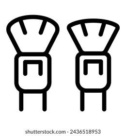Fan brush icon outline vector. Makeup supplies. Beauty artist palette