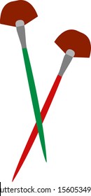 Fan brush, illustration, vector on white background.