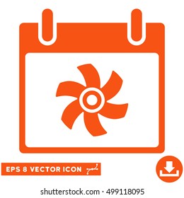 Fan Calendar Day icon. Vector EPS illustration style is flat iconic symbol, orange color.
