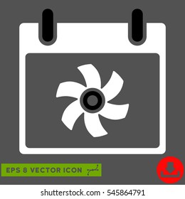 Fan Calendar Day icon. Vector EPS illustration style is flat iconic bicolor symbol, black and white colors.