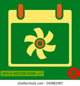 Fan Calendar Day icon. Vector EPS illustration style is flat iconic bicolor symbol, orange and yellow colors.