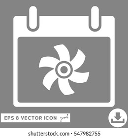 Fan Calendar Day icon. Vector EPS illustration style is flat iconic symbol, white color.