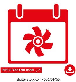 Fan Calendar Day icon. Vector EPS illustration style is flat iconic symbol, red color.