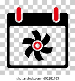 Fan Calendar Day icon. Vector illustration style is flat iconic bicolor symbol, intensive red and black colors, transparent background. Designed for web and software interfaces.