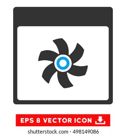 Fan Calendar Page icon. Vector EPS illustration style is flat iconic bicolor symbol, blue and gray colors.