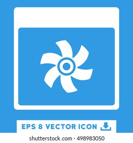 Fan Calendar Page icon. Vector EPS illustration style is flat iconic symbol, white color.