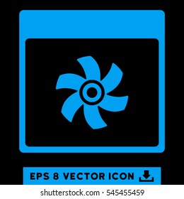 Fan Calendar Page icon. Vector EPS illustration style is flat iconic symbol, blue color.