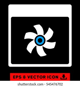 Fan Calendar Page icon. Vector EPS illustration style is flat iconic bicolor symbol, blue and white colors.