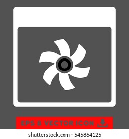 Fan Calendar Page icon. Vector EPS illustration style is flat iconic bicolor symbol, black and white colors.