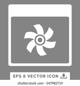 Fan Calendar Page icon. Vector EPS illustration style is flat iconic symbol, white color.