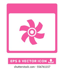 Fan Calendar Page icon. Vector EPS illustration style is flat iconic symbol, pink color.