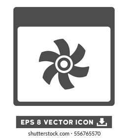 Fan Calendar Page icon. Vector EPS illustration style is flat iconic symbol, gray color.