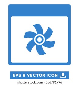 Fan Calendar Page icon. Vector EPS illustration style is flat iconic symbol, cobalt color.