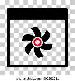 Fan Calendar Page icon. Vector illustration style is flat iconic bicolor symbol, intensive red and black colors, transparent background. Designed for web and software interfaces.