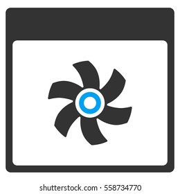 Fan Calendar Page vector toolbar icon. Style is bicolor flat icon symbol, blue and gray colors, white background.