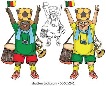 Fan of Cameroon,
 without gradients, very easy to edit, conveniently grouped