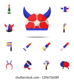 fan cap with horns icon. Russian Fan atributs icons universal set for web and mobile