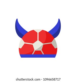 fan cap with horns illustration. Element of fans accessory for mobile concept and web apps. Colored in Russian national flag fan cap with horns flat can be used for web and mobile on white background
