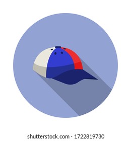 fan cap long shadow icon. Simple color vector of Russian fan atributs icons for ui and ux, website or mobile application