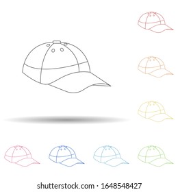 Fan cap in multi color style icon. Simple thin line, outline vector of russian fan atributs icons for ui and ux, website or mobile application