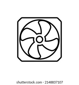 Plantilla de diseño de iconos aislados en caso de ventilador