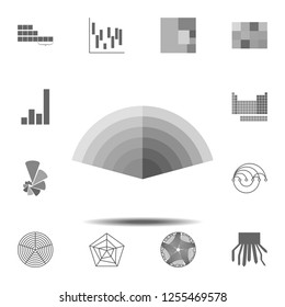 fan chart icon. Simple glyph vector element of charts and diagrams set icons for UI and UX, website or mobile application